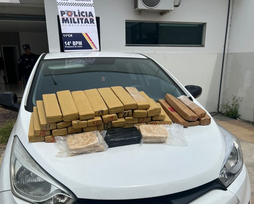 Polícia Militar apreende 42 tabletes de drogas e prende dois suspeitos em Primavera do Leste