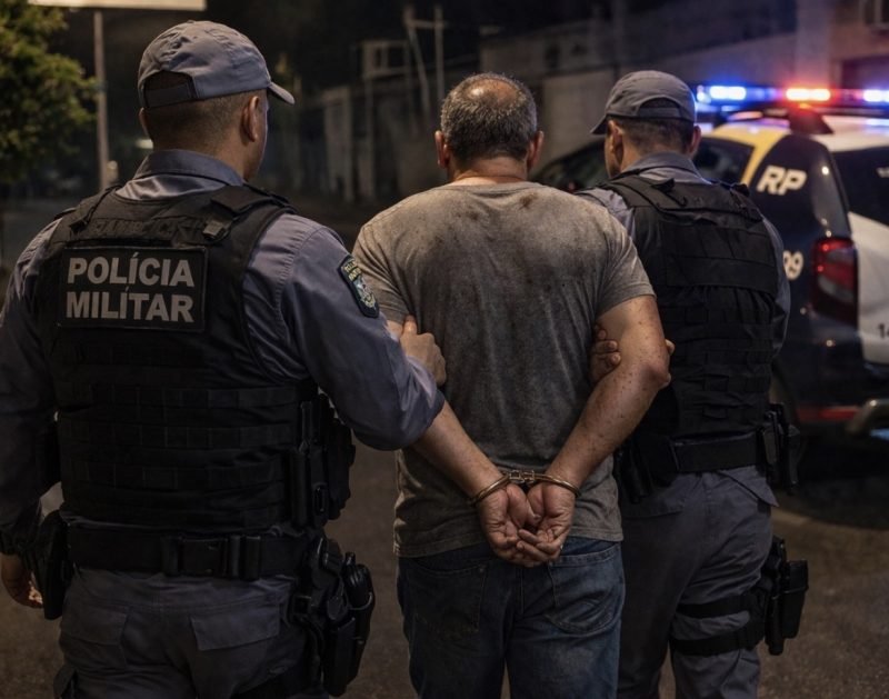 Homem é detido após ameaçar esposa e filhos com faca em Rondonópolis