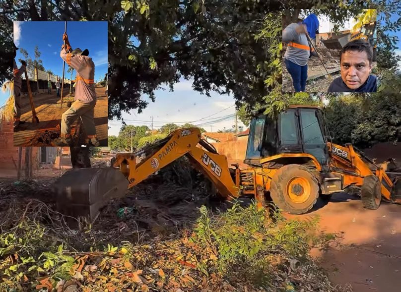 Prefeitura de Rondonópolis realiza limpeza urbana em três bairros com retirada de entulhos e desobstrução de bueiros