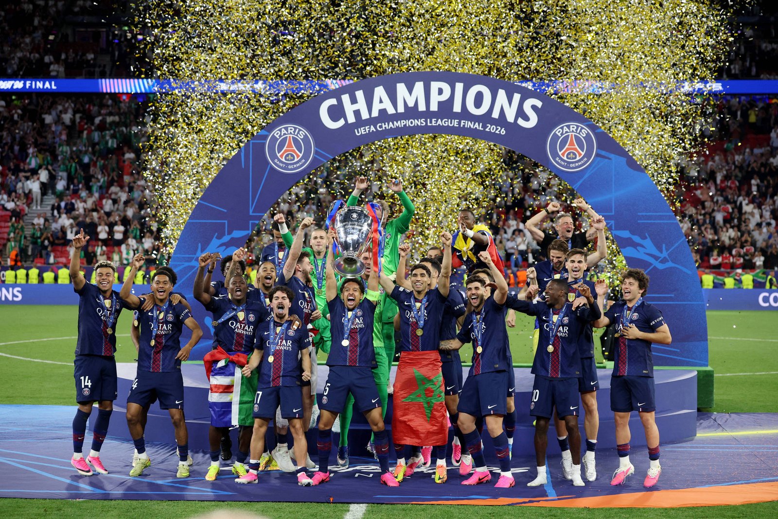 Paris Saint-germain conquista seu segundo título da Champions League ao vencer o Arsenal