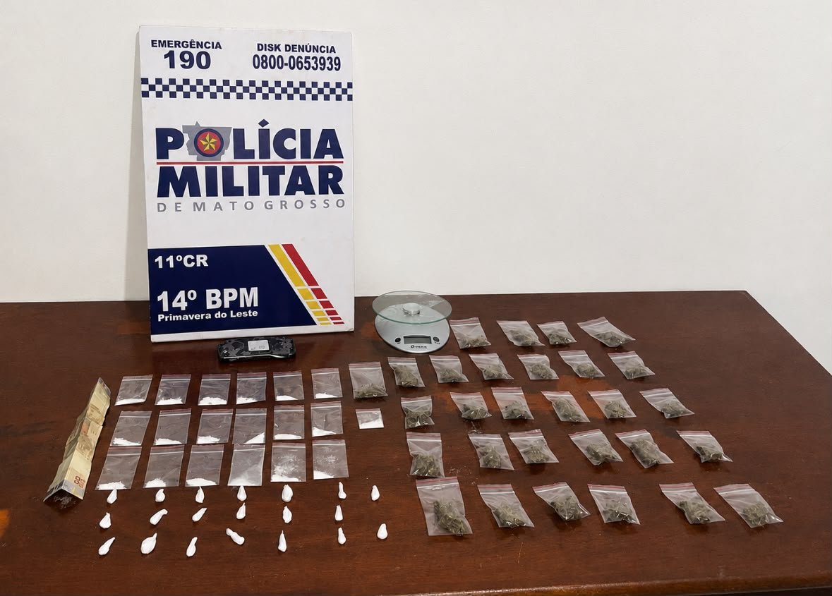 Homem é preso em Primavera do Leste após tentativa de fuga da PM com drogas e balança de precisão