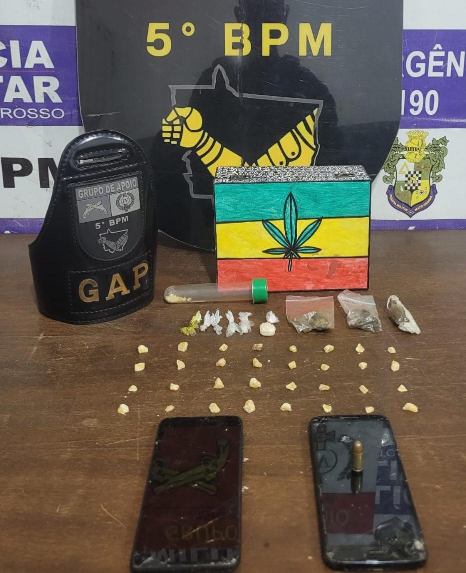 Dois homens são presos em Rondonópolis após tentativa de fuga da PM com drogas e munição