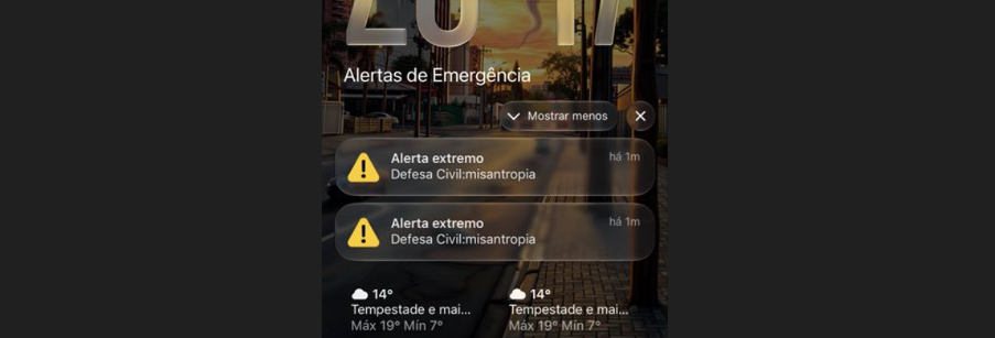Defesa Civil investiga alerta com a palavra 'misantropia' em Curitiba