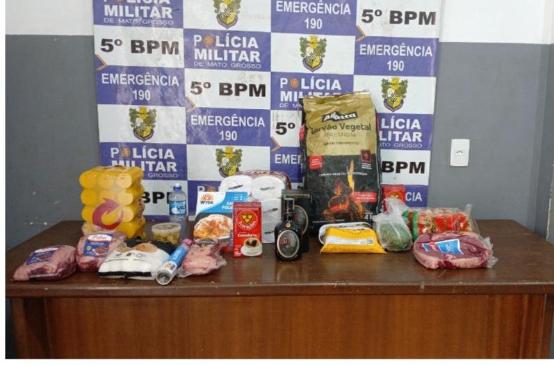 Homem é preso após furtar bebidas e carnes em comércio de Rondonópolis
