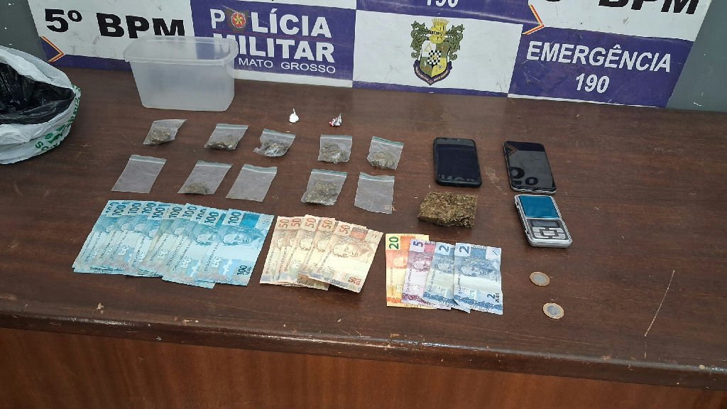 Casal é detido por tráfico de drogas em Rondonópolis com mais de R$ 1,2 mil em dinheiro