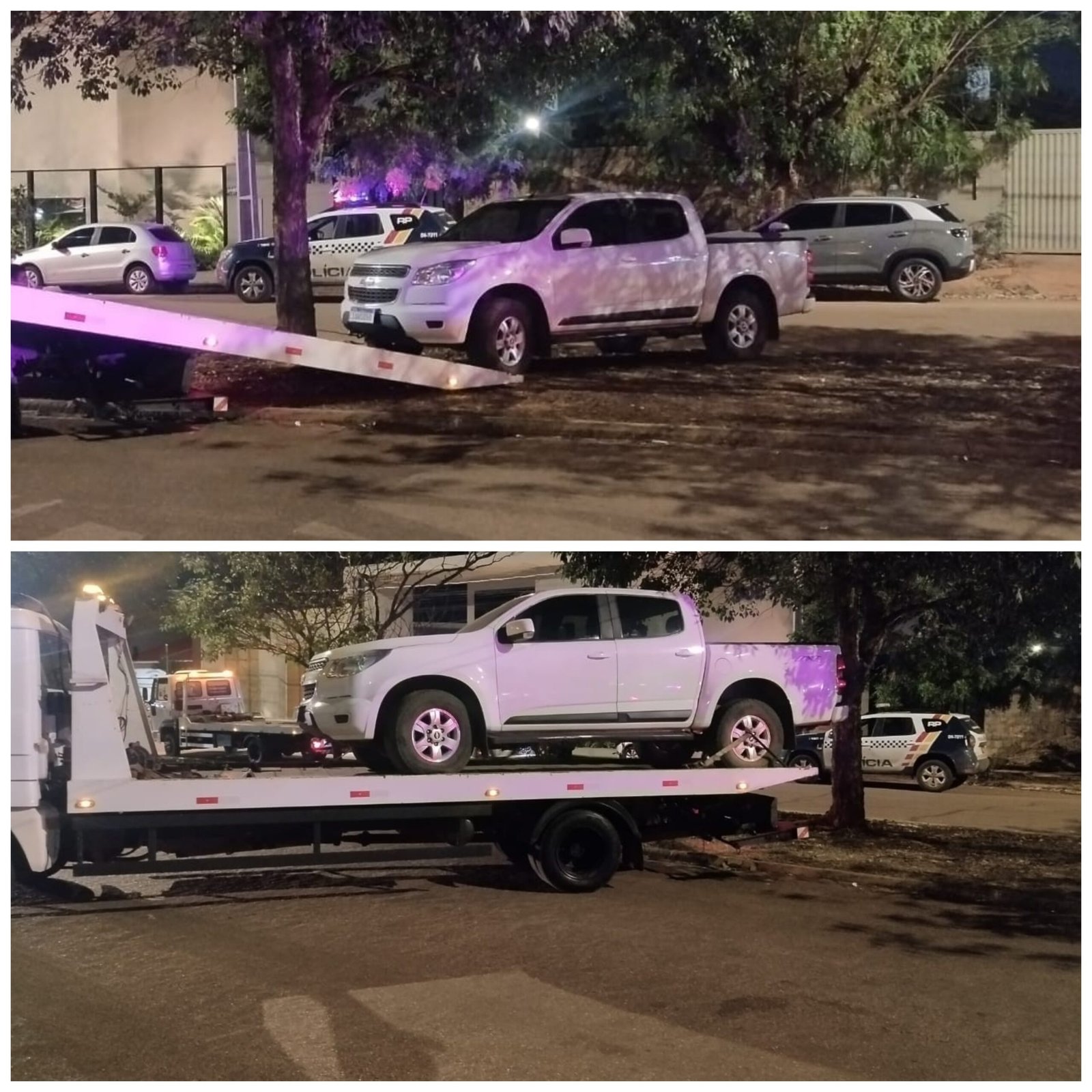 Polícia Militar remove caminhonete estacionada em local proibido em Rondonópolis