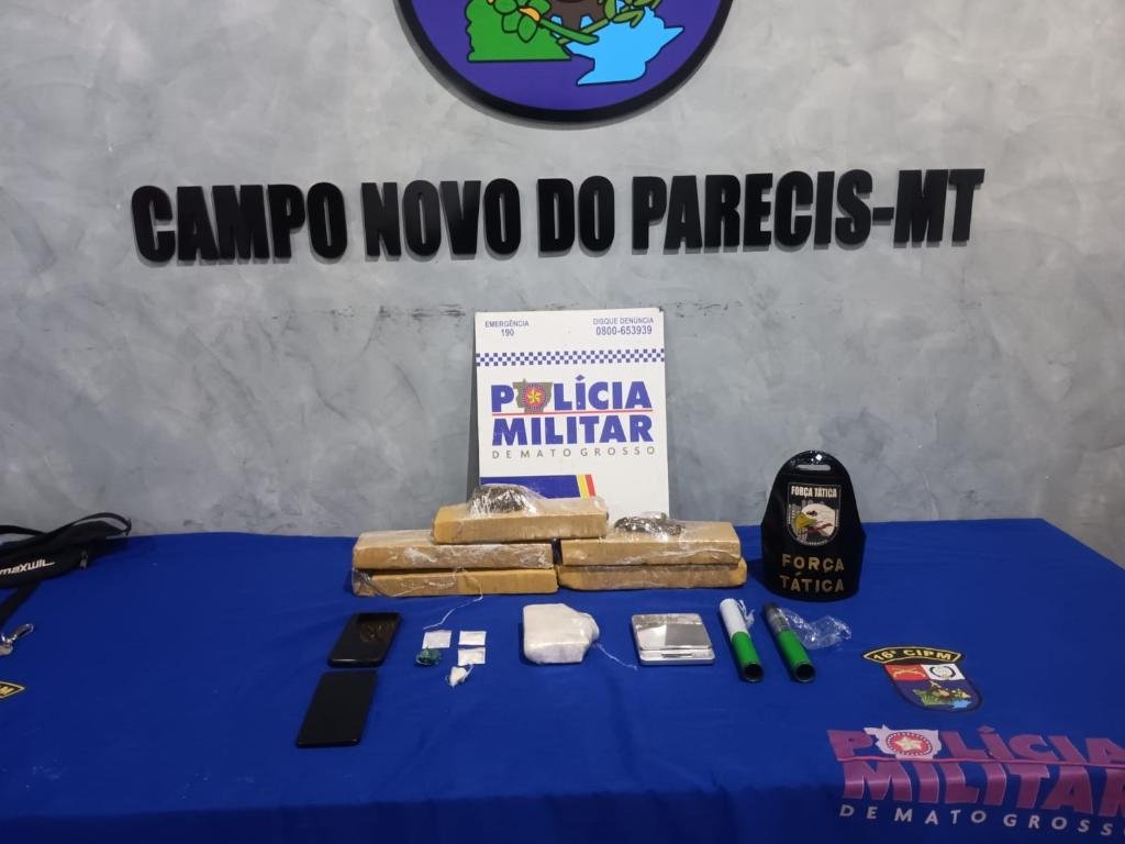 Trio é preso e adolescente é apreendida por tráfico de drogas em Campo Novo do Parecis