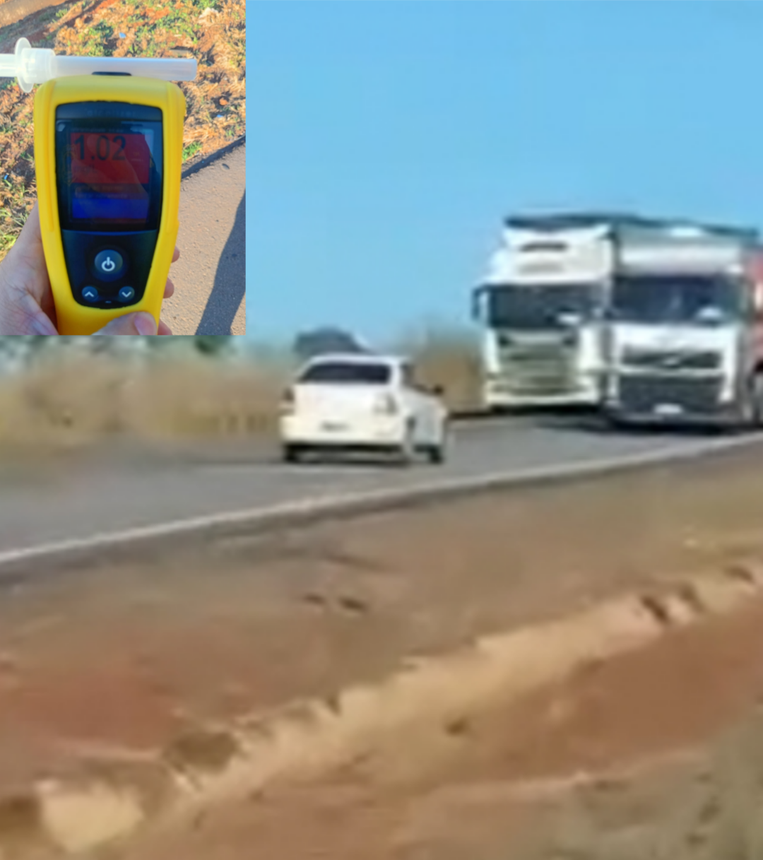 Motorista é preso após dirigir na contramão e causar acidente na Br-364 em Juscimeira