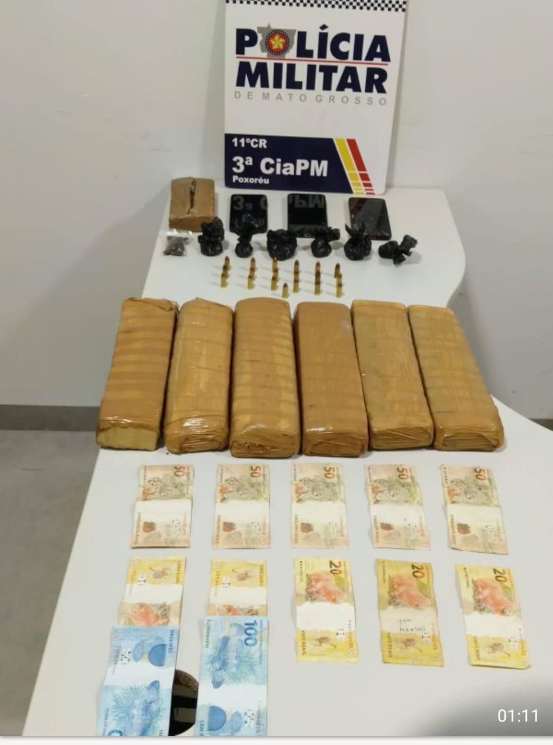 Três homens são detidos por tráfico de drogas e posse de munições em Poxoréu