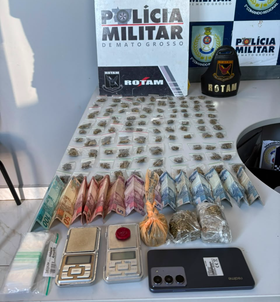 Mulher é detida com 105 porções de maconha em operação da Rotam em Cuiabá