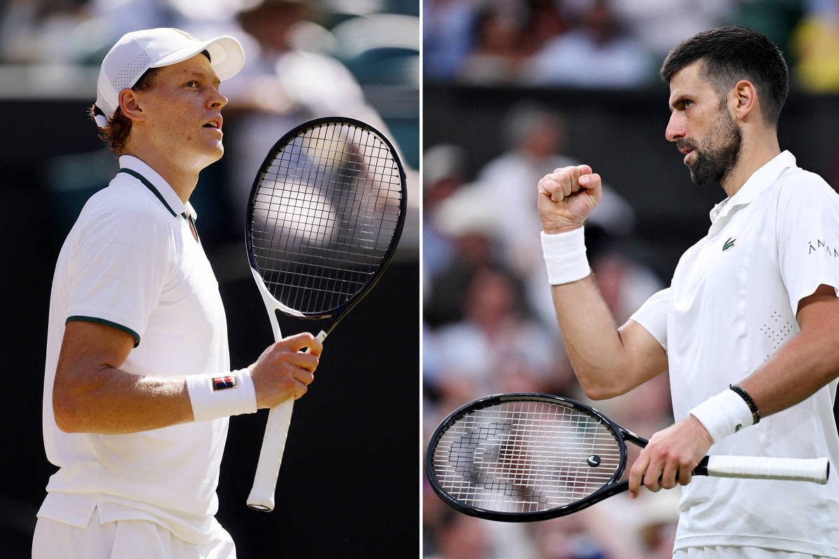 Djokovic e Sinner se enfrentam na semifinal de Wimbledon em busca do título
