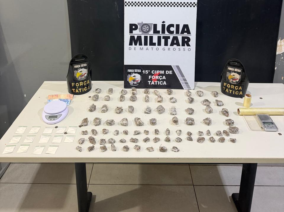 Força Tática captura dupla e apreende 94 porções de drogas em Várzea Grande