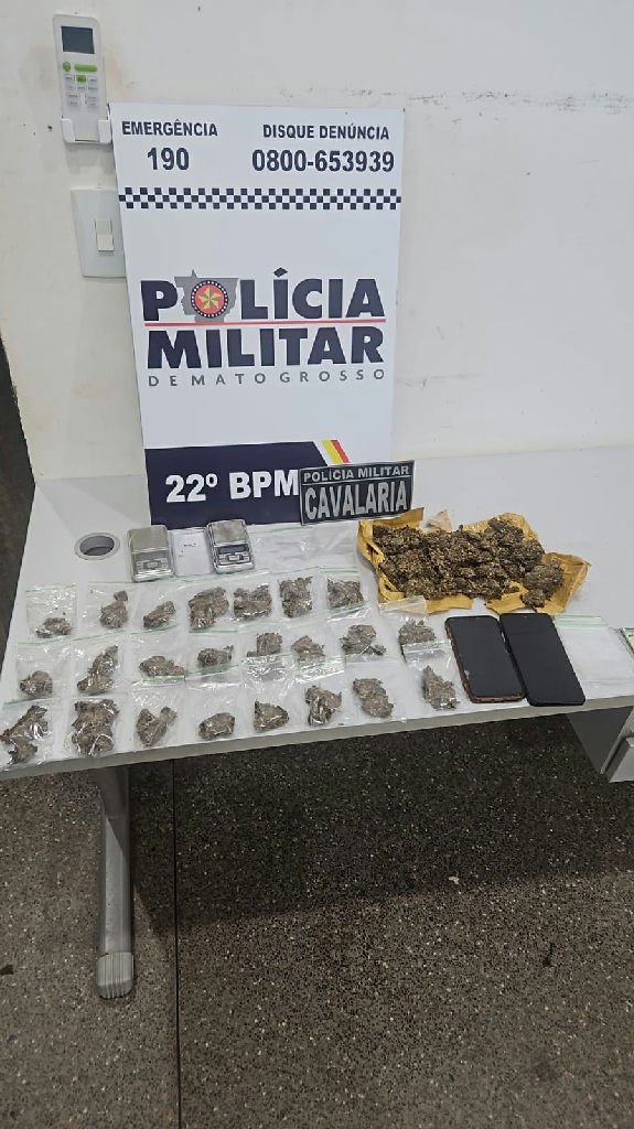 Polícia Militar prende dois homens por tráfico de drogas em Peixoto de Azevedo