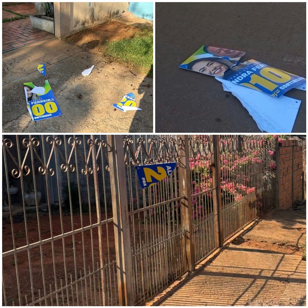 Ataques a placas de campanha de Alessandra Ferreira geram indignação em Rondonópolis