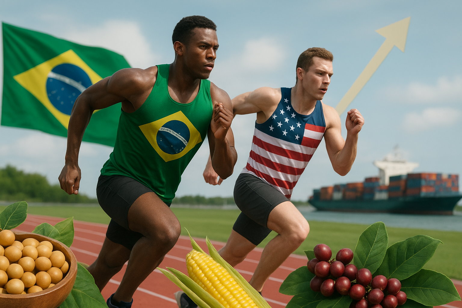 Brasil se aproxima da liderança global em exportações agrícolas, superando os EUA