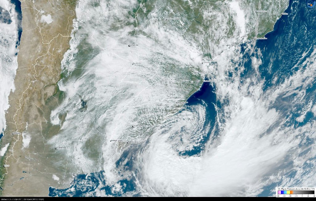 Ciclone extratropical provoca mudanças climáticas e traz frio intenso ao Sul e Sudeste
