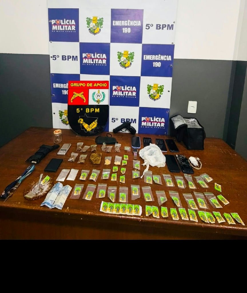 Dois homens são detidos por tráfico de drogas e posse de simulacro em Rondonópolis