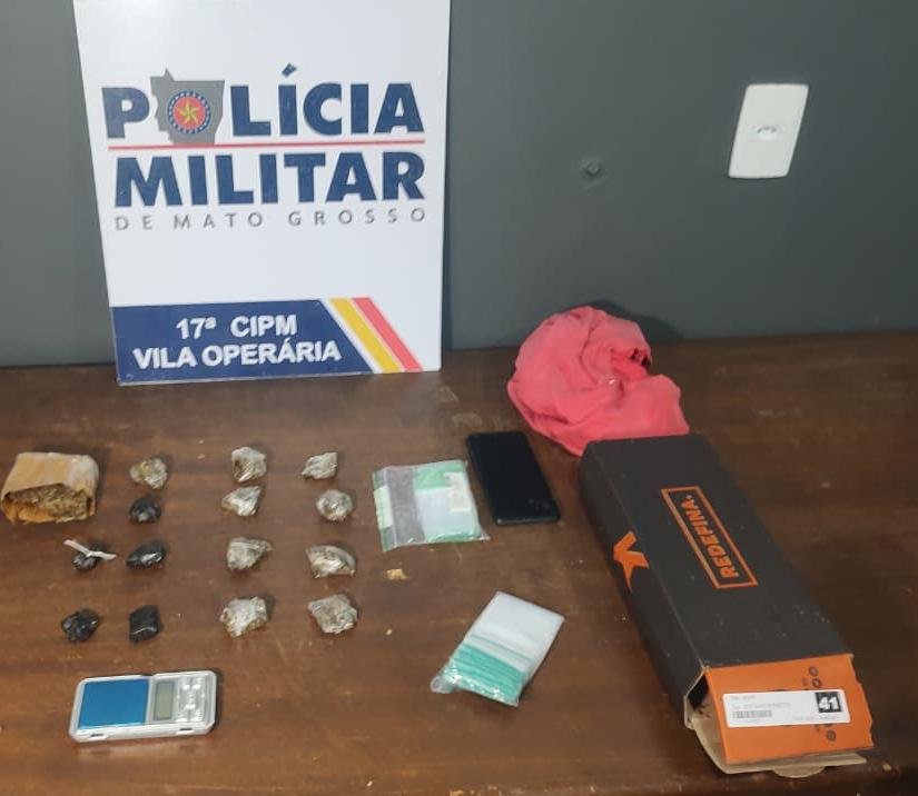 Irmãos são detidos por tráfico de drogas no bairro João de Barro em Rondonópolis