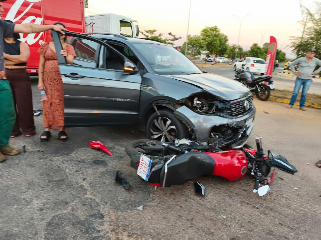 Motociclista grávida sofre ferimento grave em acidente em Primavera do Leste