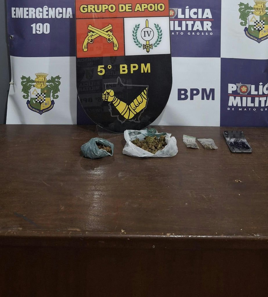 Mulher procurada pela Justiça e dois adolescentes são detidos com drogas em Rondonópolis
