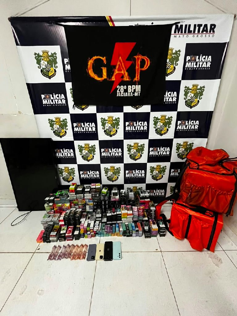 Polícia Militar apreende 668 cigarros eletrônicos e detém dois suspeitos em Jaciara