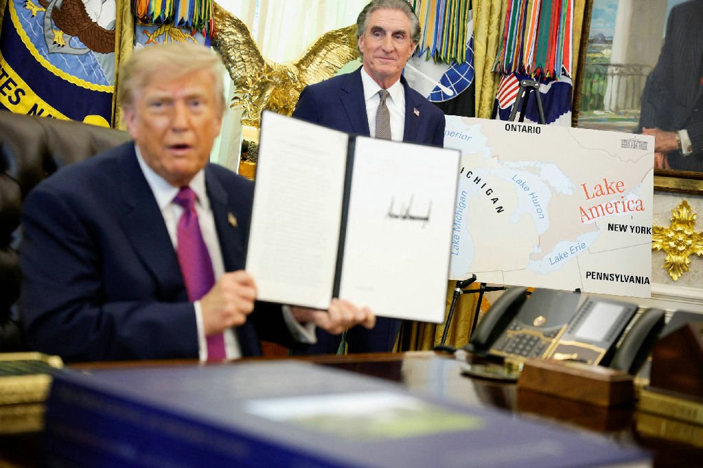Trump renomeia lago Ontário para lago América e gera polêmica com o Canadá