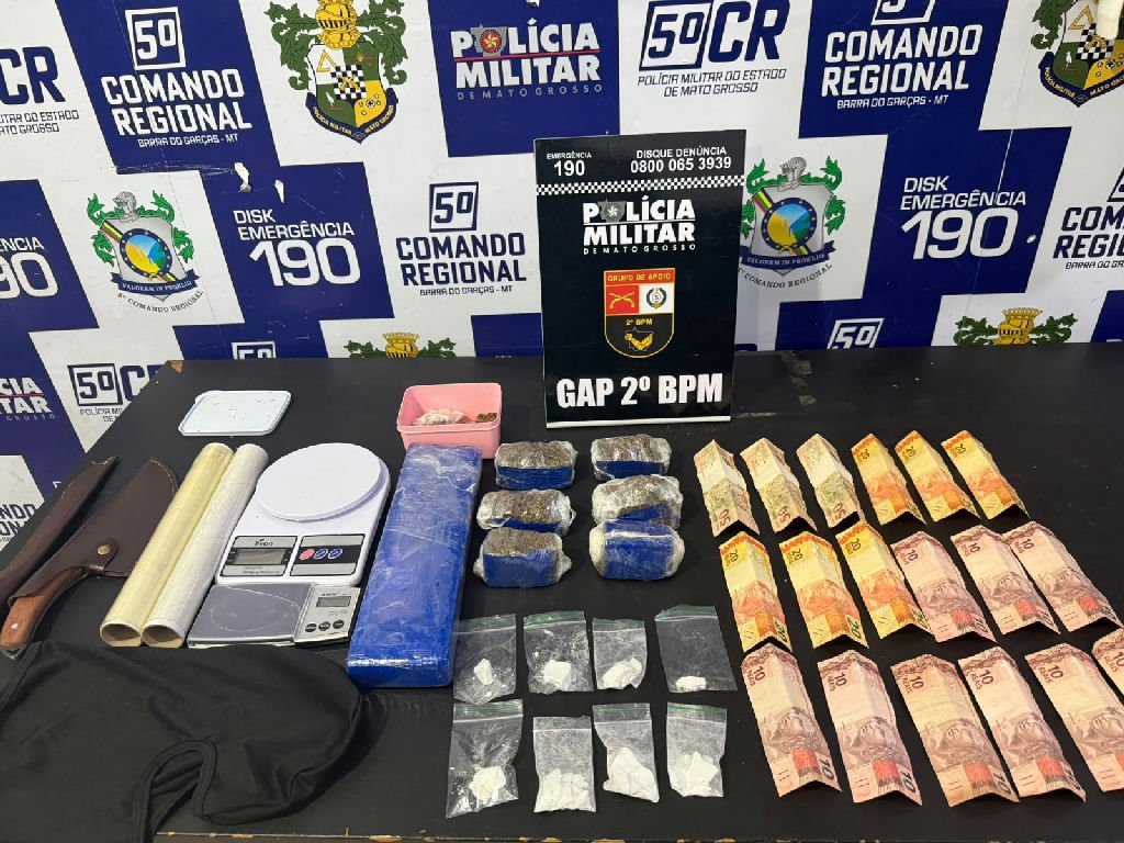 Adolescente é apreendido com 1,6 kg de drogas após fuga da polícia em MT