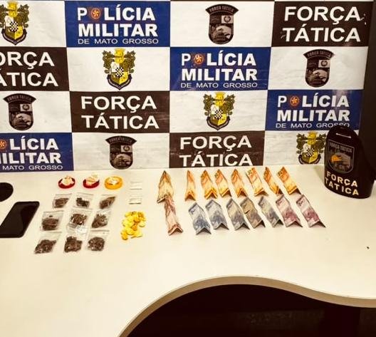 Casal é detido com drogas em operação da Força Tática em Rondonópolis