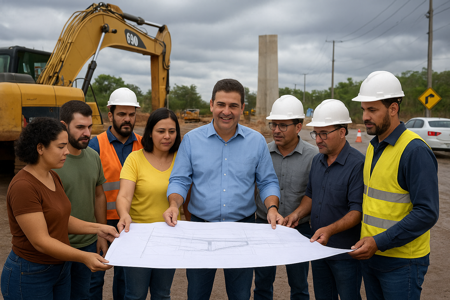 Cláudio Ferreira inicia as obras do viaduto na Avenida Lions em Rondonópolis