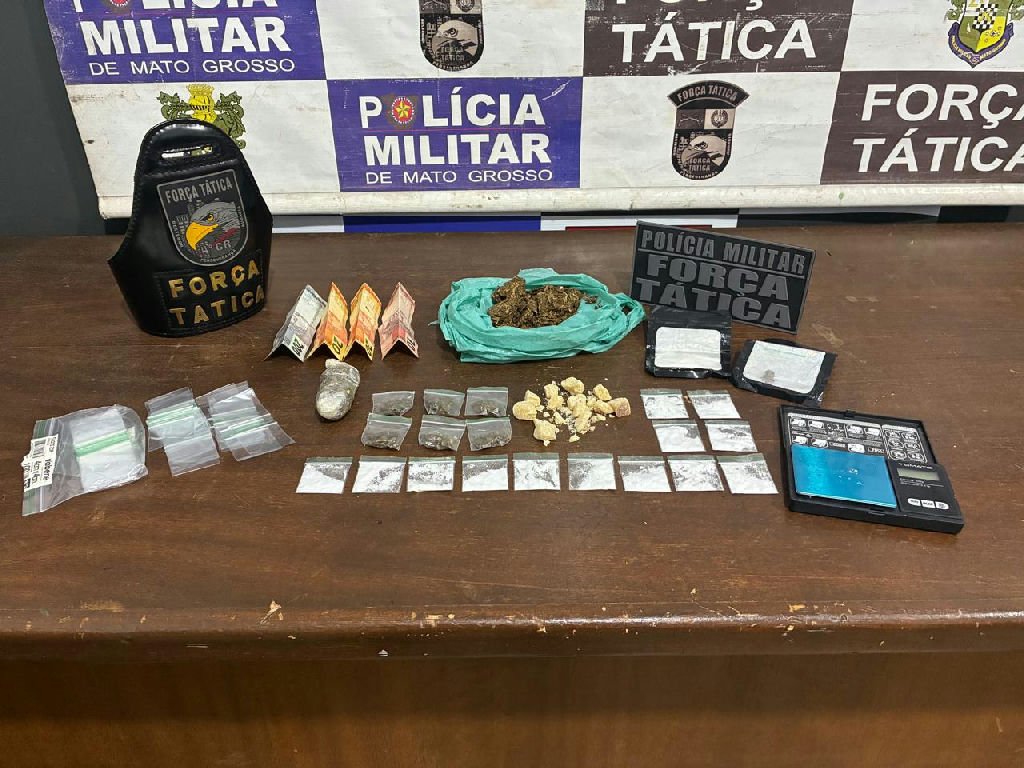 Força Tática prende homem com drogas e balança de precisão em Rondonópolis