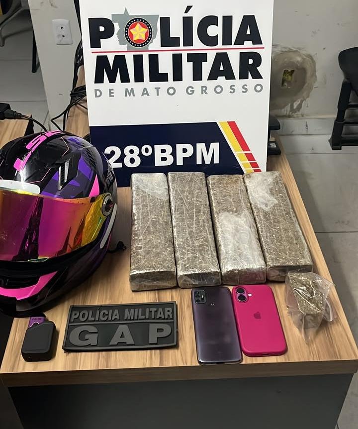Polícia Militar apreende quatro tabletes de maconha e prende jovem em Jaciara