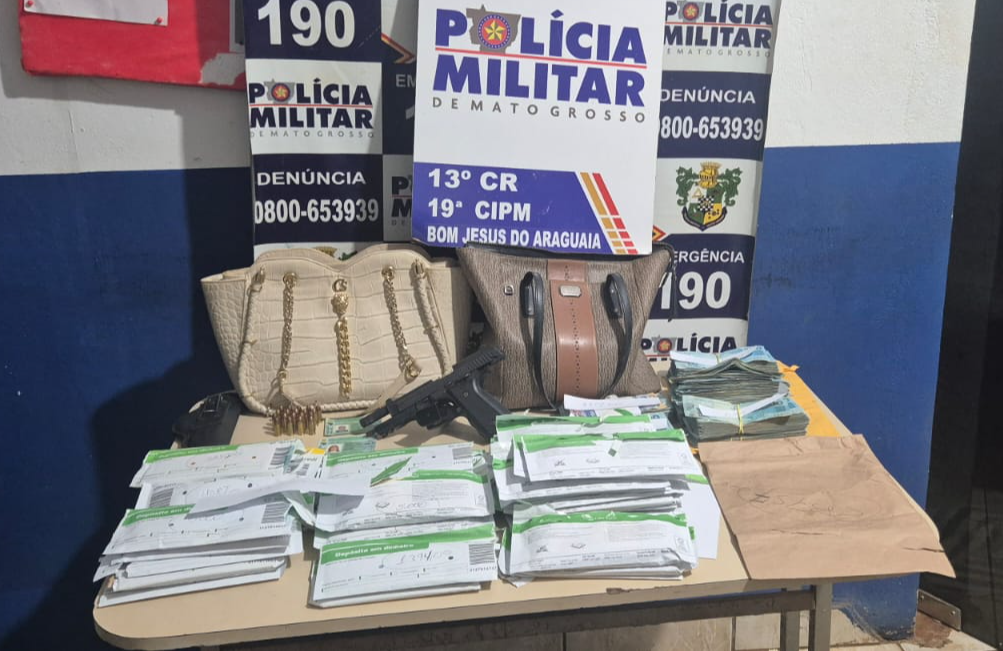 Casal é preso em MT com pistola roubada e R$ 283 mil em dinheiro