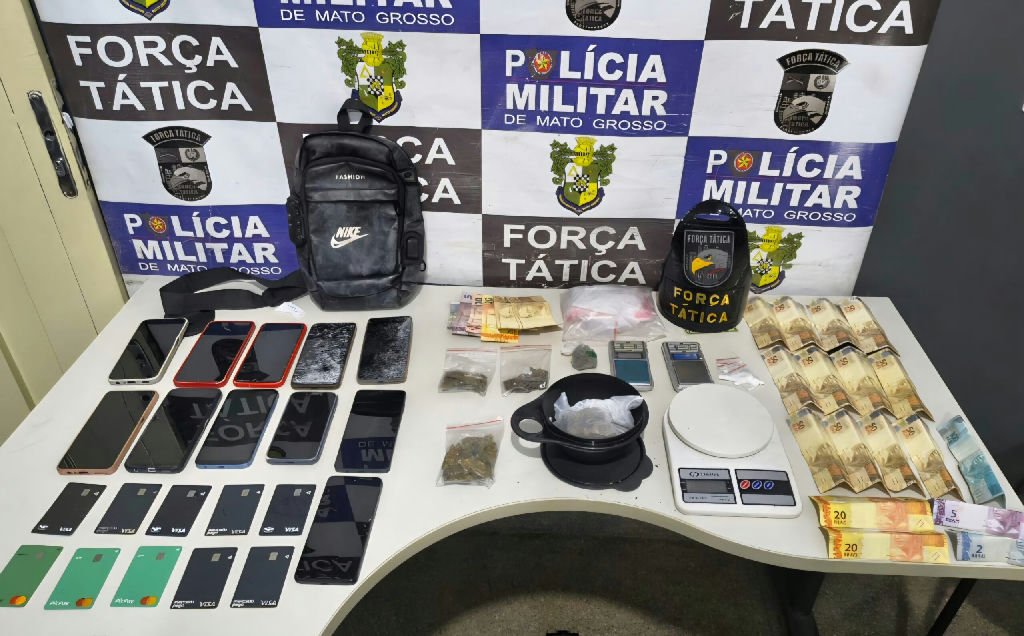 Força Tática realiza operação no Jardim dos Pioneiros e apreende drogas com quatro detidos