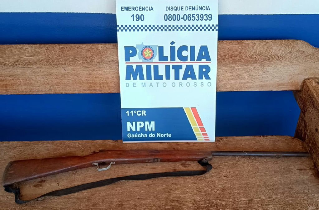 Homem é detido por posse irregular de espingarda após briga familiar em Gaúcha do Norte