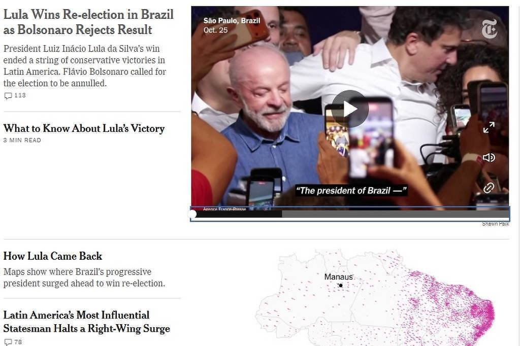 Lula é considerado o 'estadista mais influente da América Latina' pelo NYT; veja a repercussão internacional