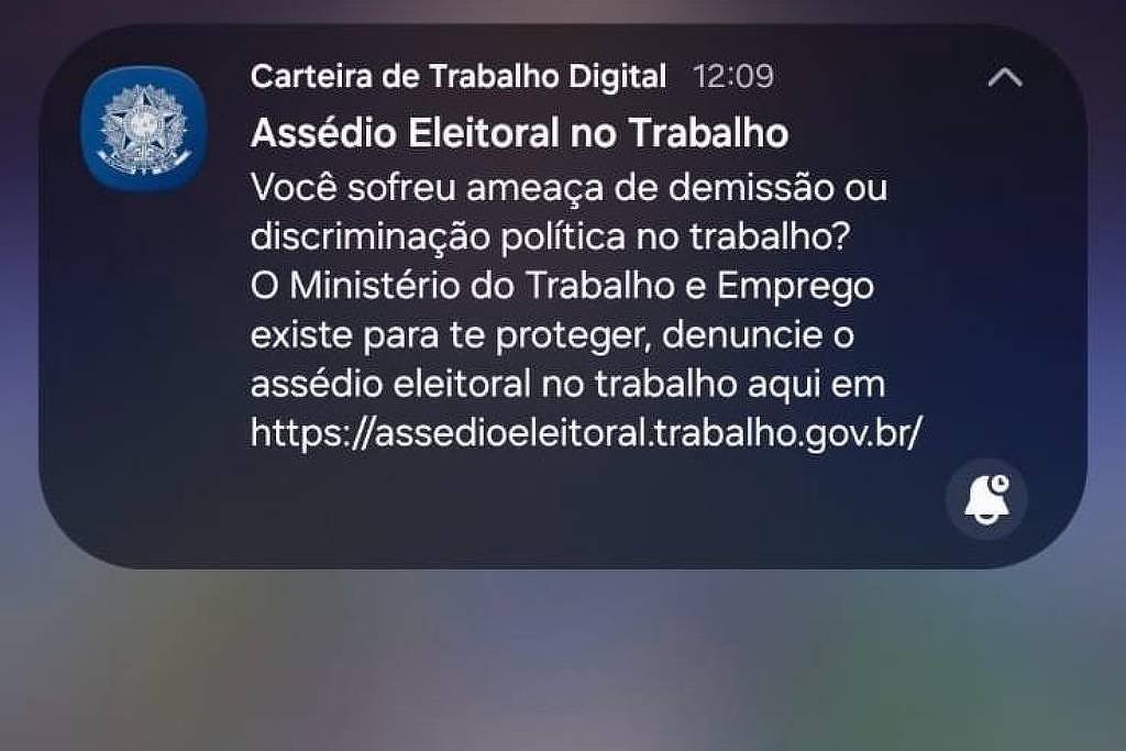 MTE alerta sobre assédio eleitoral no trabalho e orienta como denunciar