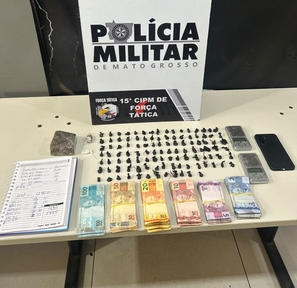 Polícia apreende 110 porções de drogas e detém homem em Várzea Grande
