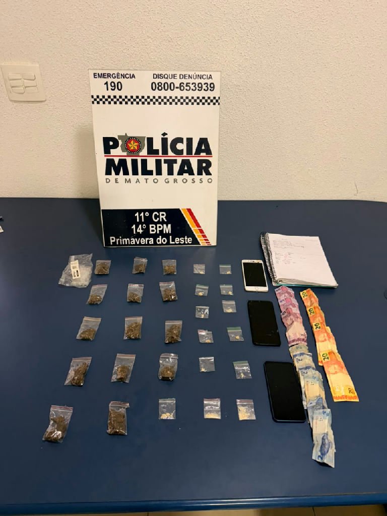 Polícia detém dupla com drogas e dinheiro em Primavera do Leste