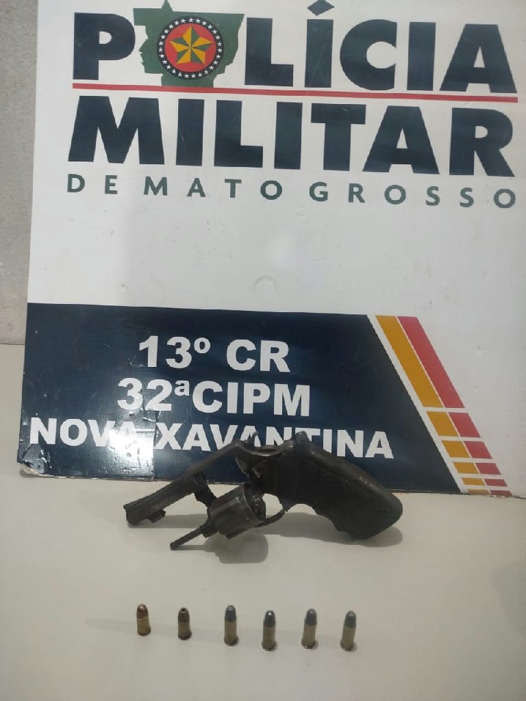 Polícia Militar apreende revólver durante ocorrência com mulher e criança em Nova Xavantina