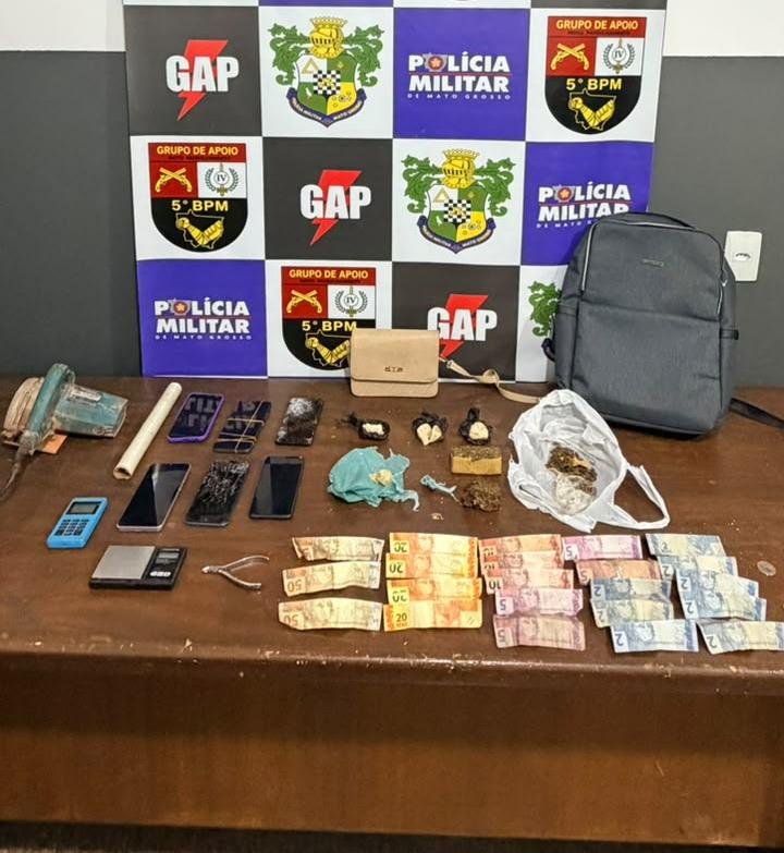 Polícia prende dupla com drogas e dinheiro em Rondonópolis durante operação do GAP