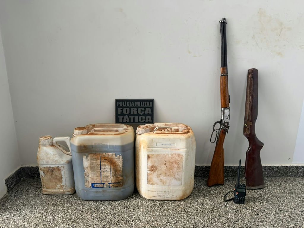 Rifle com numeração suprimida e agrotóxicos são apreendidos em operação policial em Campo Verde